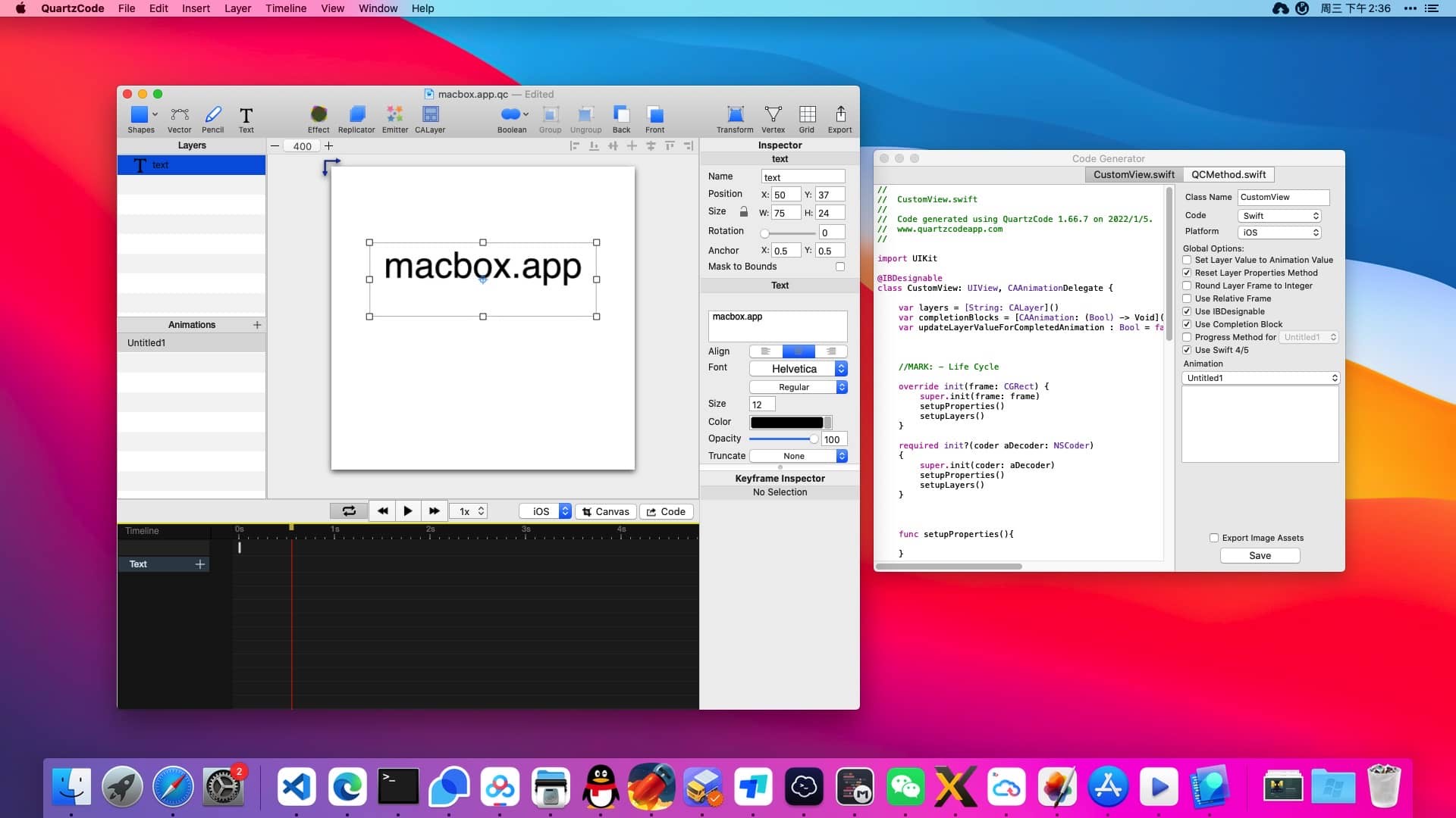 QuartzCode for mac 1.66.7 תΪ ObjC / Swift _վ