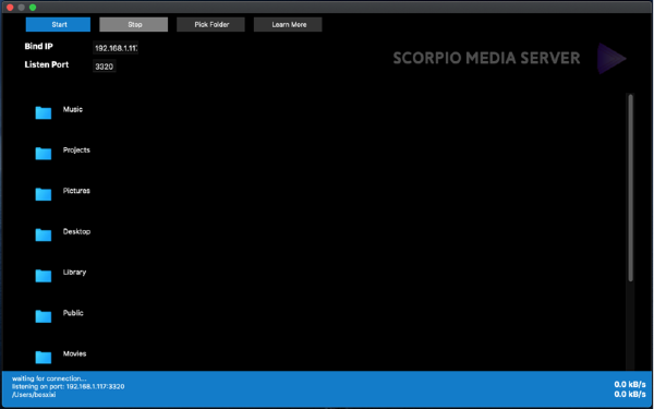 Scorpio Media Server Mac