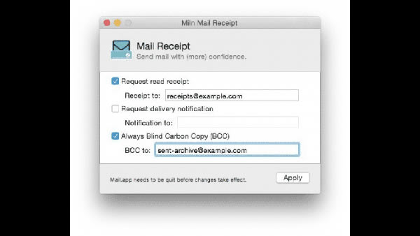 Mail Receipt for Mac