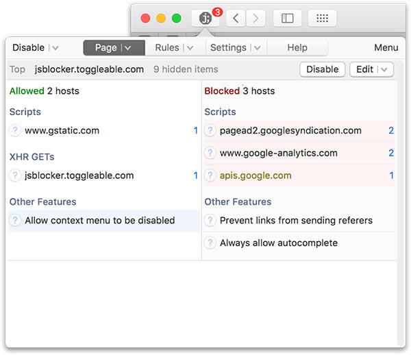 JS Blocker for Mac
