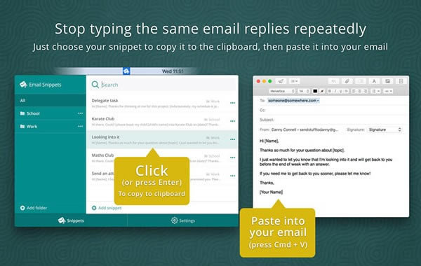 Email Snippets for Mac