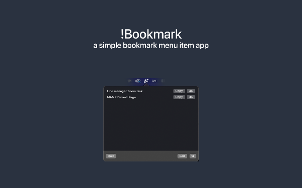 BookMark Menu items Mac
