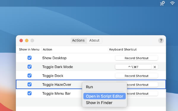 Action Shortcuts Mac