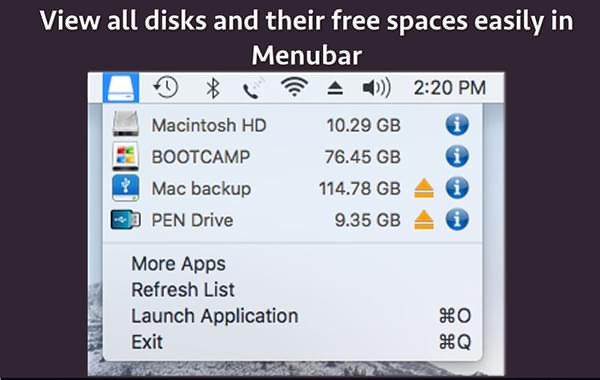 Disk Free Space for Mac