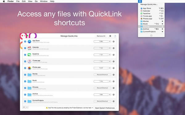 QuickLinks Mac