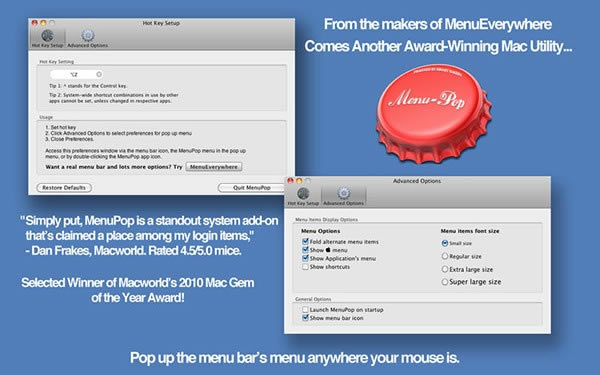 MenuPop for Mac