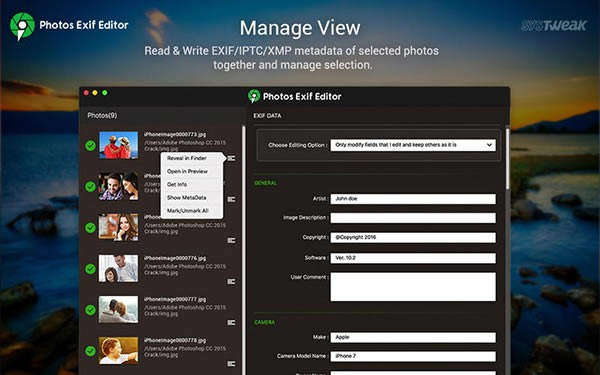 Photos Exif Editor for Mac