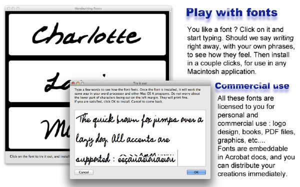 Handwriting Fonts Mac