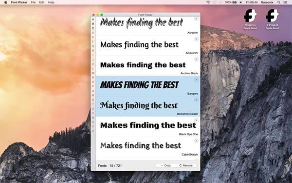 Font picker Mac