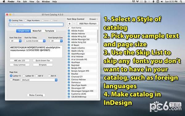 ID Font Catalog for Mac