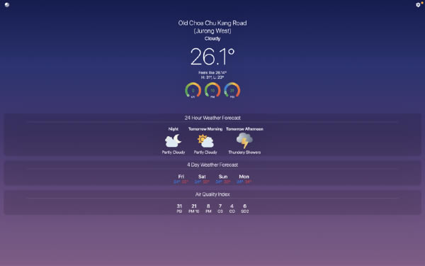 SG Weather Application Mac