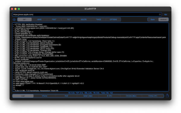 iCurlHTTP Mac