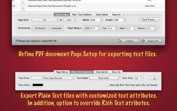 Text to PDF Mac