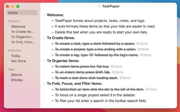 TaskPaper Mac