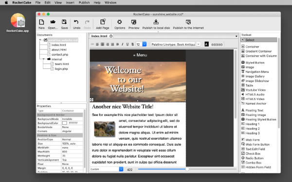 RocketCake Website Edito‪r Mac