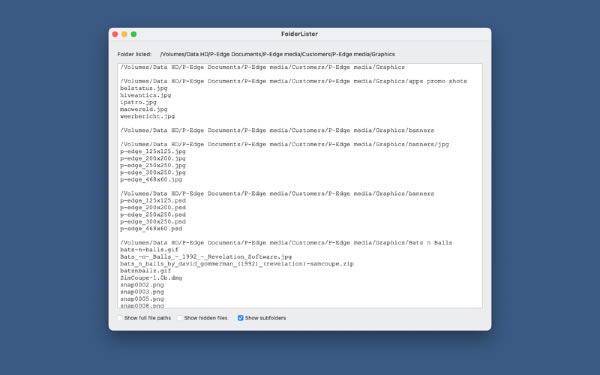 folderlister Mac