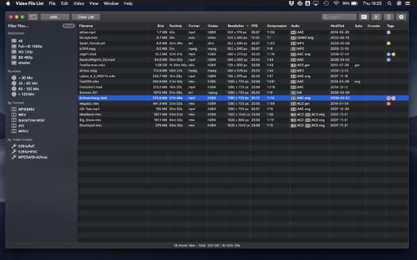 Video File List Mac