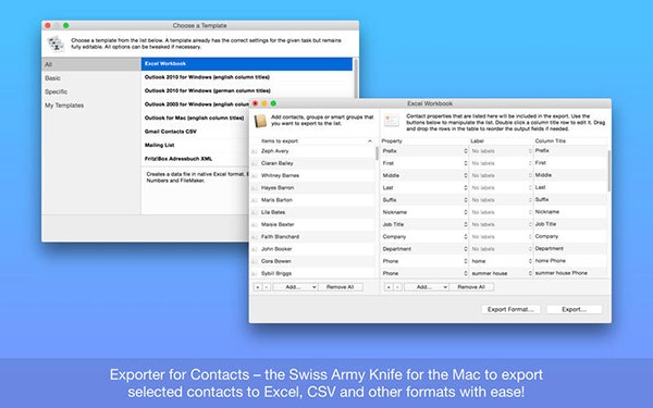 Exporter for Contacts Mac