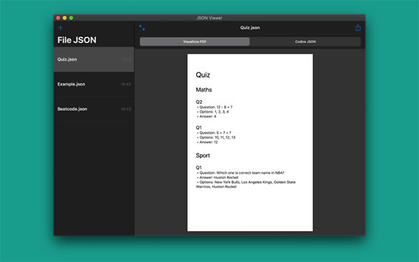 JSON Viewer Mac