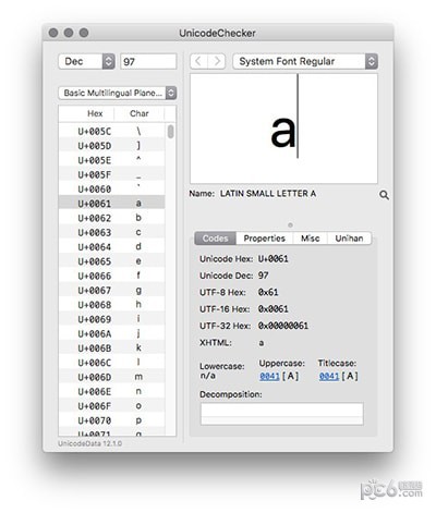 UnicodeChecker Mac
