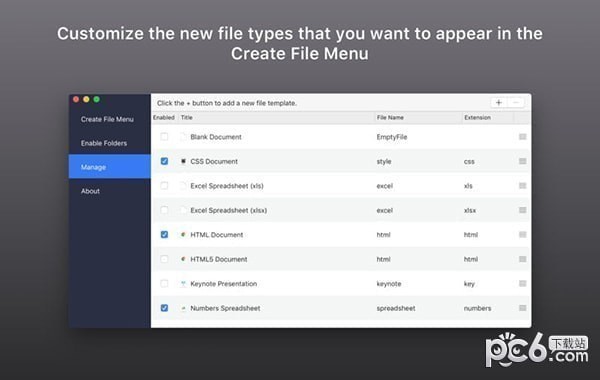 Create File Menu Mac