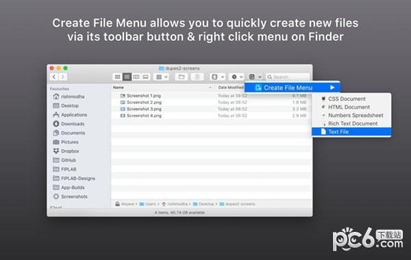 Create File Menu for Mac