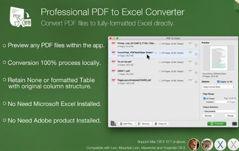 PDF to Excel Mac