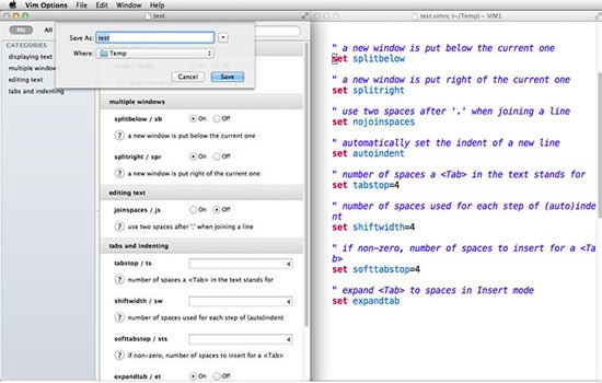 Vim Options Mac