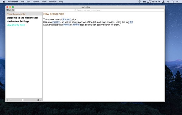 Hashnotes Mac