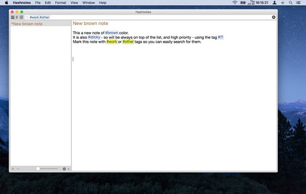 Hashnotes Mac