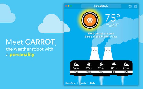 CARROT Weather for mac