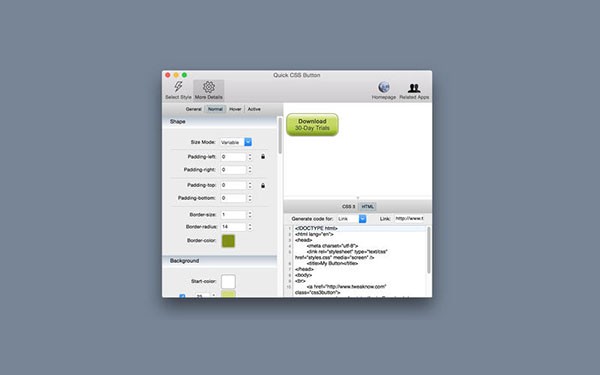 Quick CSS Button for Mac